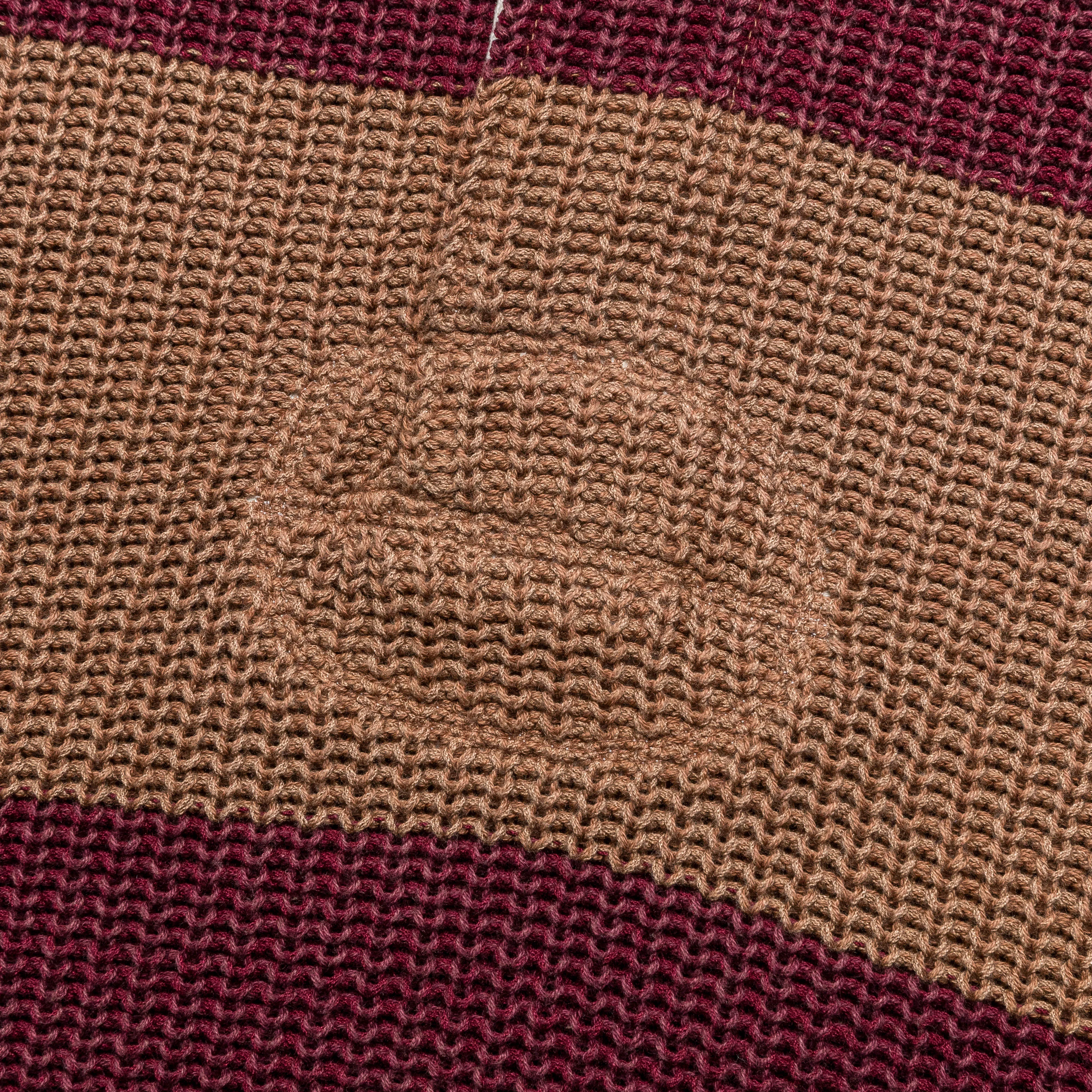 5G Cotton Knit RUGGER Shirt - Brown/Burgundy