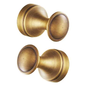 BigBig Home Bath Towel Hooks Coat Hanger Antique Brass Finish Brass Material, Heavy Duty Coat Hook Wall Mounted.(Antique Brass, Pack of 2)