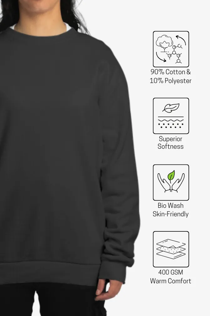 Black Oversized Sweatshirt for women