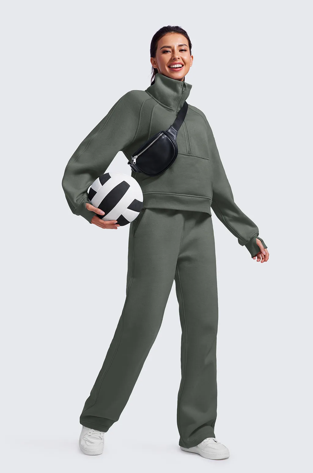 Fleece Lined Funnel Neck Sweatshirt