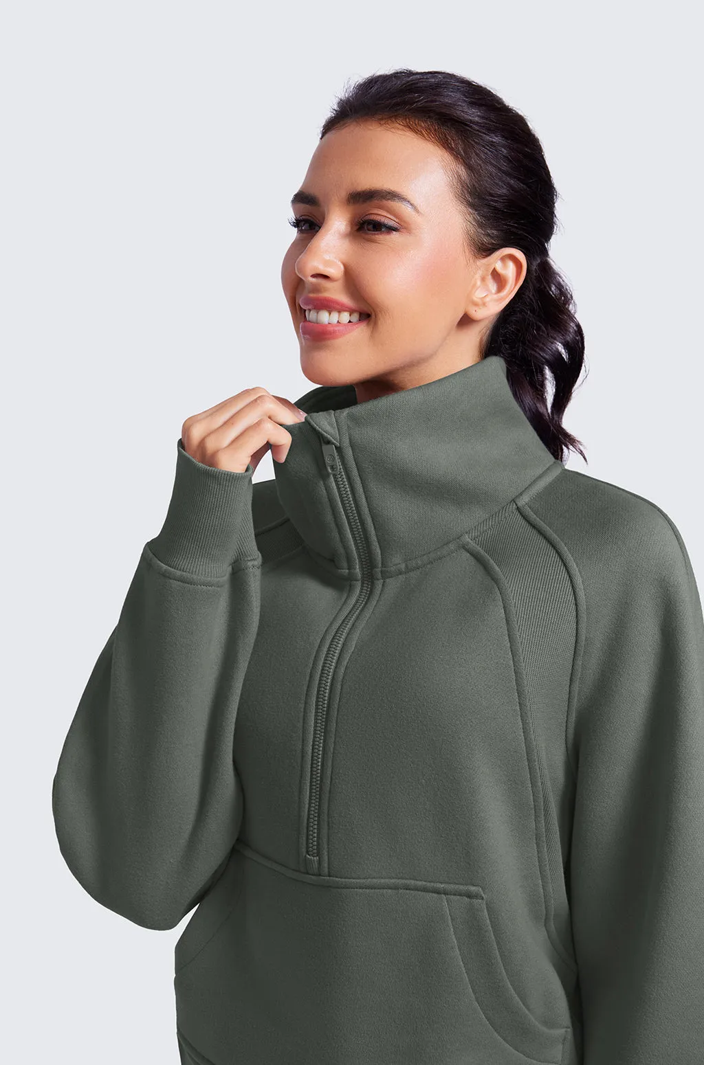 Fleece Lined Funnel Neck Sweatshirt
