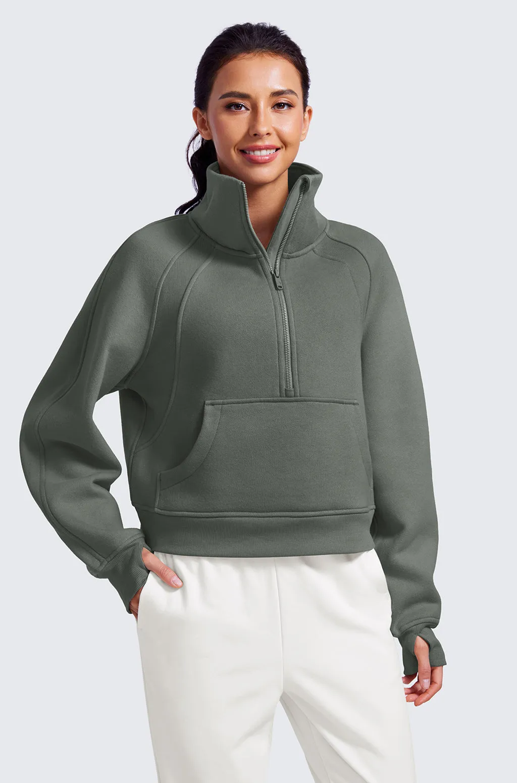 Fleece Lined Funnel Neck Sweatshirt