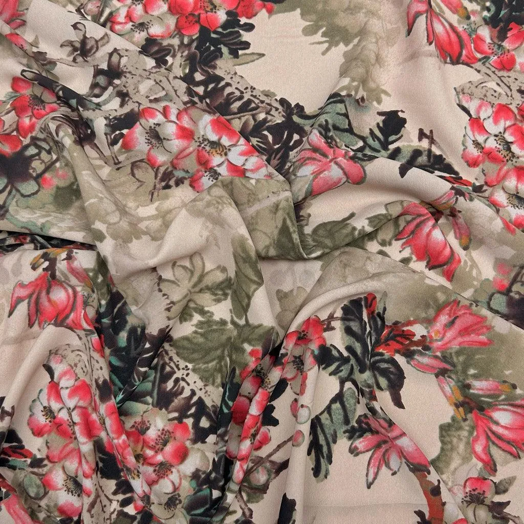 Flower Meadow Crepe Fabric