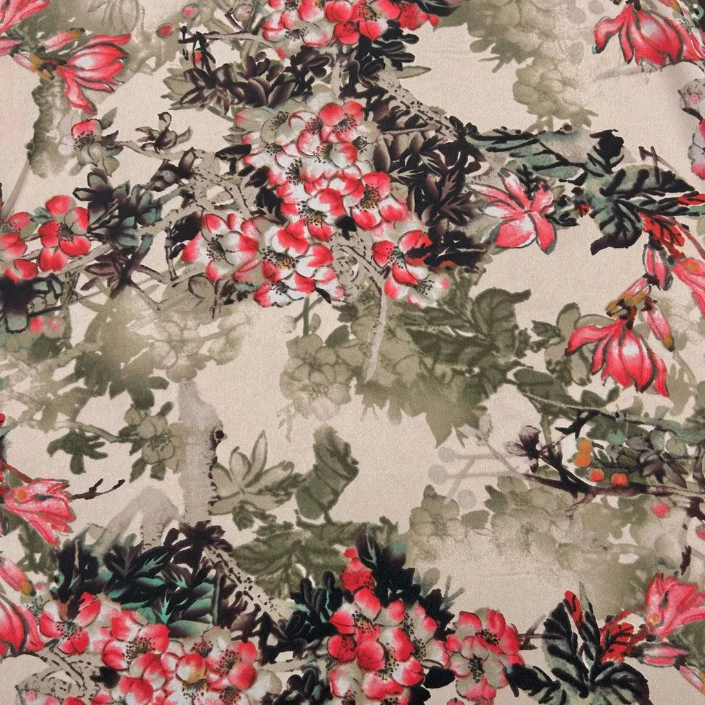 Flower Meadow Crepe Fabric