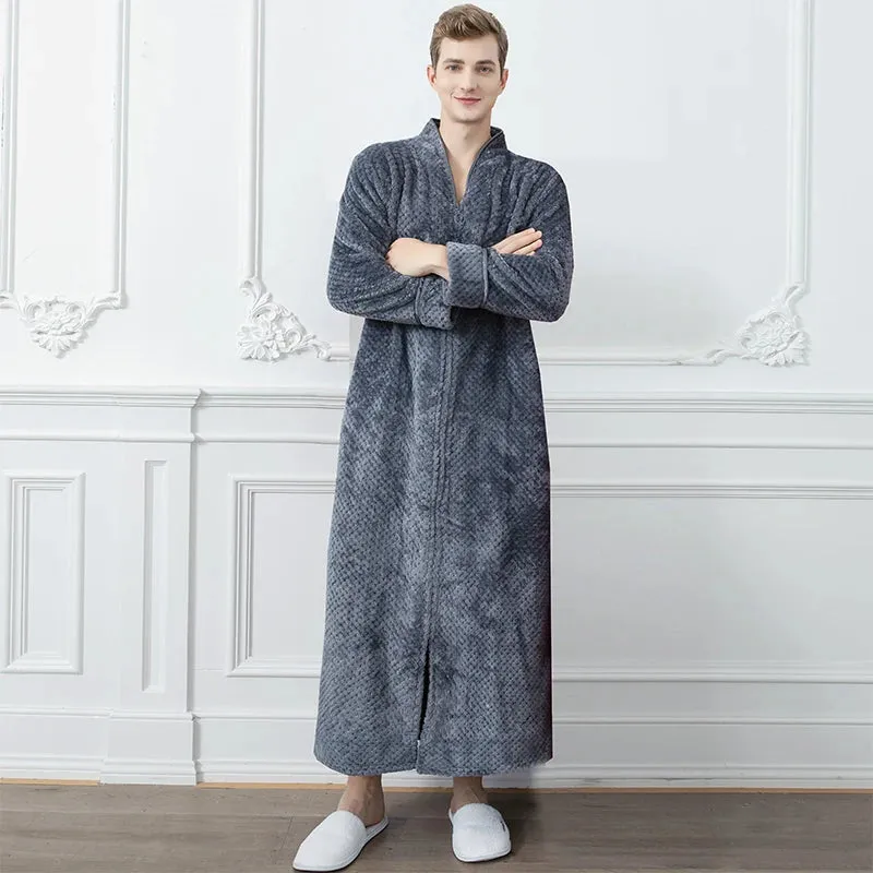 Long Thermal Flannel Robe