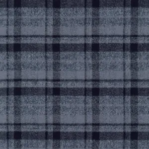 Mammoth Cotton Flannel  "Black Ice" Gray Plaid Fabric, 1/4 yard