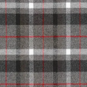 Mammoth Cotton Flannel "Loppet" Grey Plaid Fabric, 1/4 yard