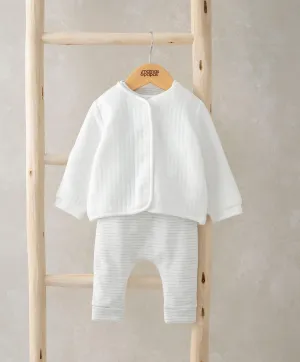 Quilted Jacket, Bodysuit & Leggings White