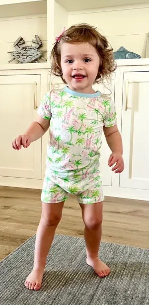 Zoo Two Piece Pajama Short Set - Multi