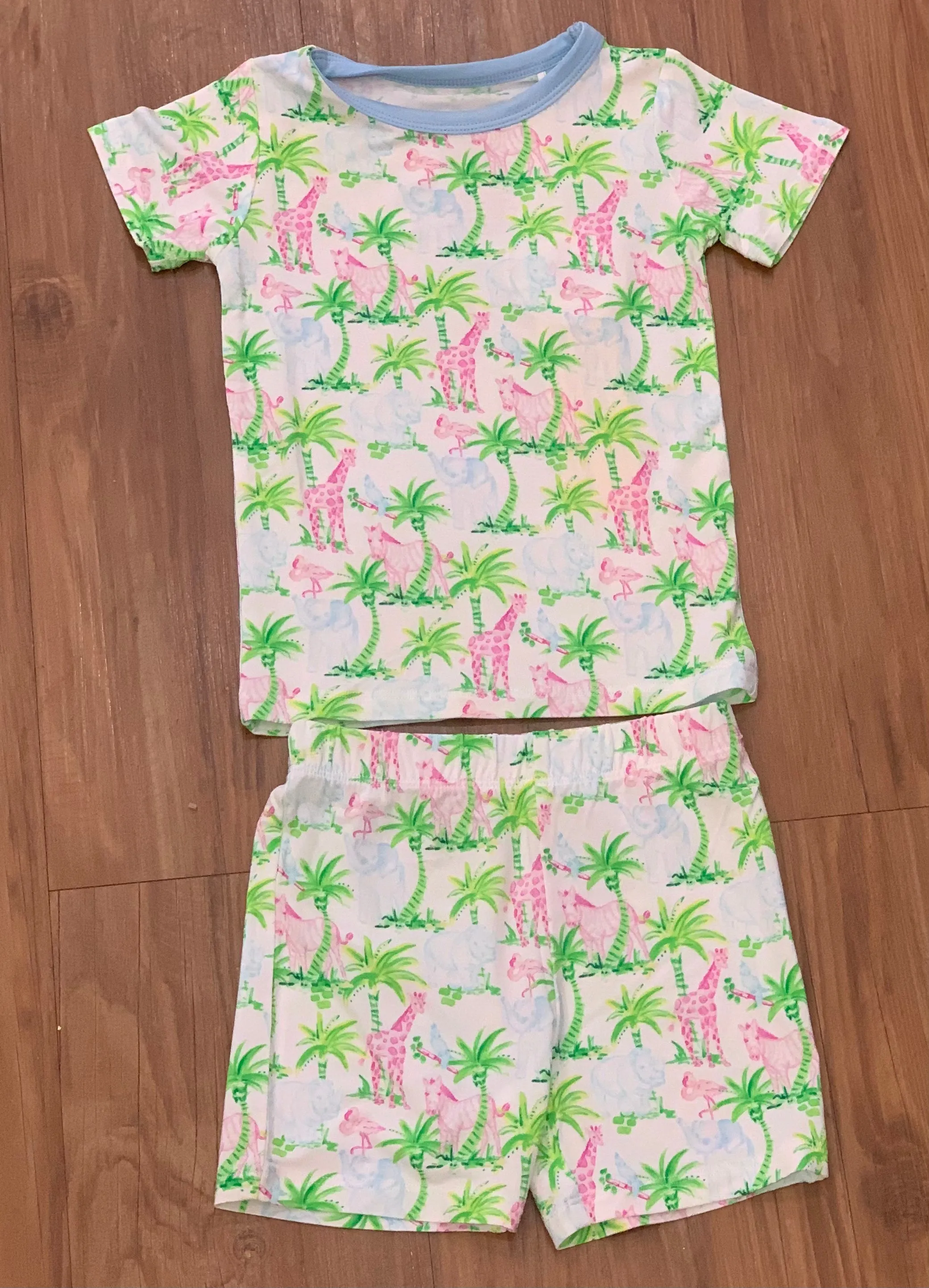 Zoo Two Piece Pajama Short Set - Multi